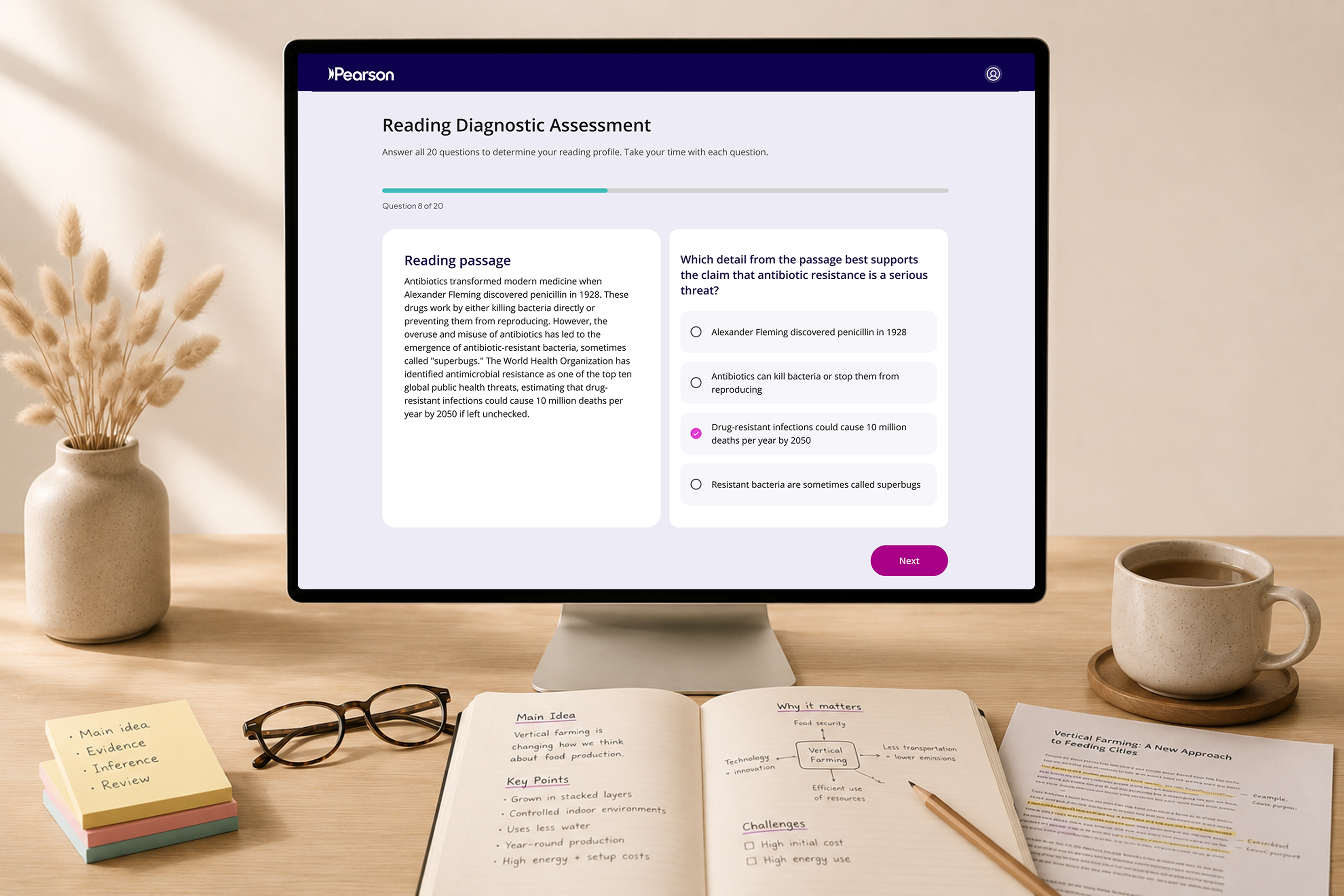 Reading Diagnostic Assessment, an AI reading tutor for PTE learners